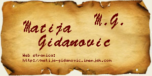 Matija Gidanović vizit kartica